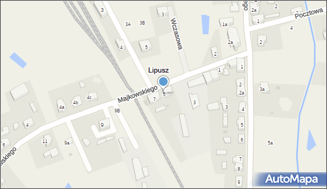 Lipusz, Majkowskiego Aleksandra, dr., 5, mapa Lipusz
