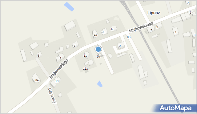 Lipusz, Majkowskiego Aleksandra, dr., 9a, mapa Lipusz