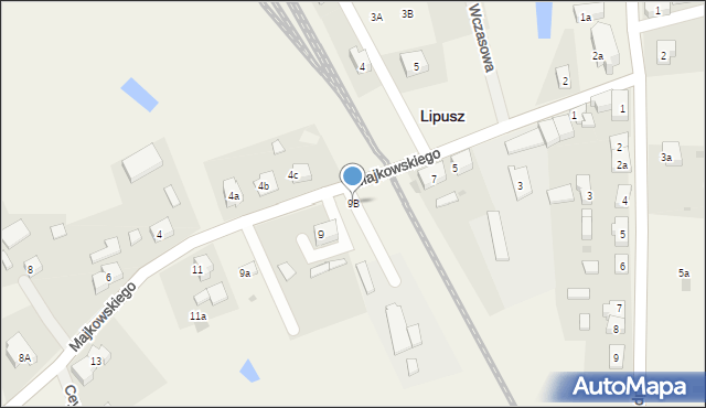 Lipusz, Majkowskiego Aleksandra, dr., 9B, mapa Lipusz