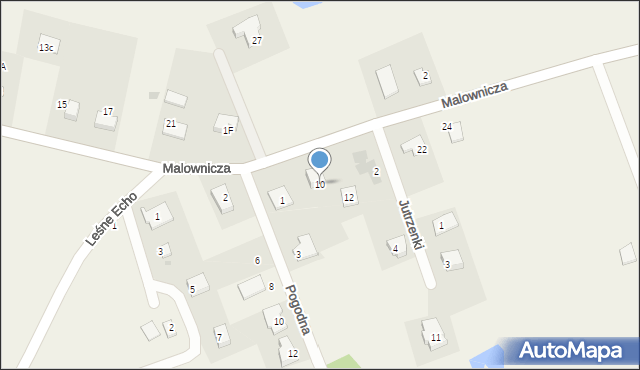 Lisewiec, Malownicza, 10, mapa Lisewiec