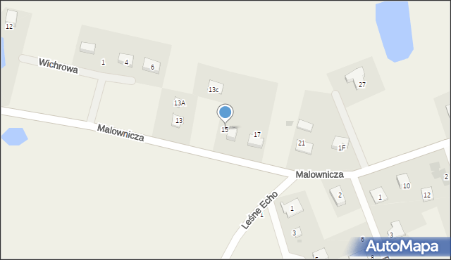 Lisewiec, Malownicza, 15, mapa Lisewiec