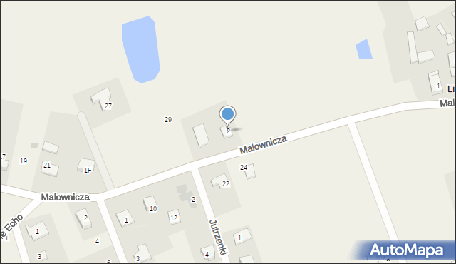 Lisewiec, Malownicza, 2, mapa Lisewiec