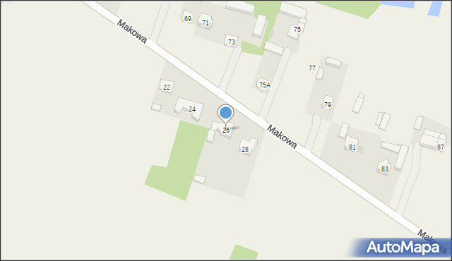 Lisiec Wielki, Makowa, 26, mapa Lisiec Wielki