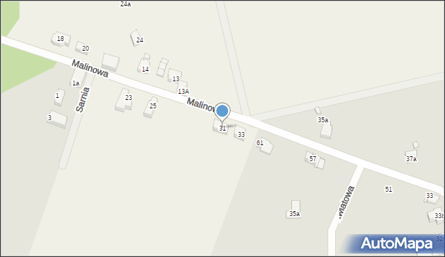 Lisowice, Malinowa, 31, mapa Lisowice