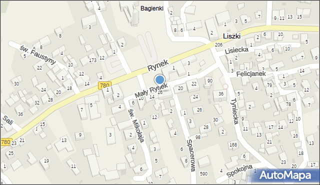 Liszki, Mały Rynek, 16, mapa Liszki