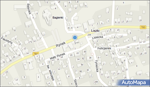 Liszki, Mały Rynek, 3, mapa Liszki