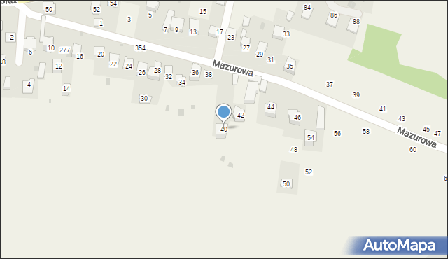 Liszki, Mazurowa, 40, mapa Liszki