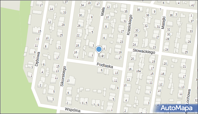 Łochów, Mała, 999, mapa Łochów