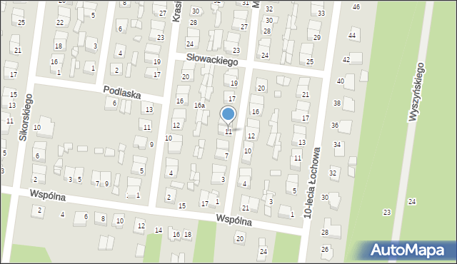 Łochów, Matejki Jana, 11, mapa Łochów
