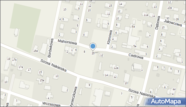 Łochowo, Mahoniowa, 10, mapa Łochowo