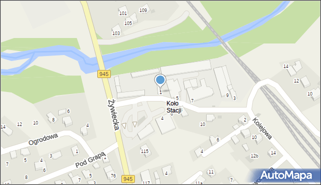 Łodygowice, Magazynowa, 1, mapa Łodygowice