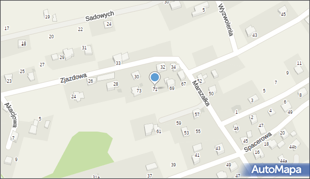 Łodygowice, Marszałka, ks., 71, mapa Łodygowice