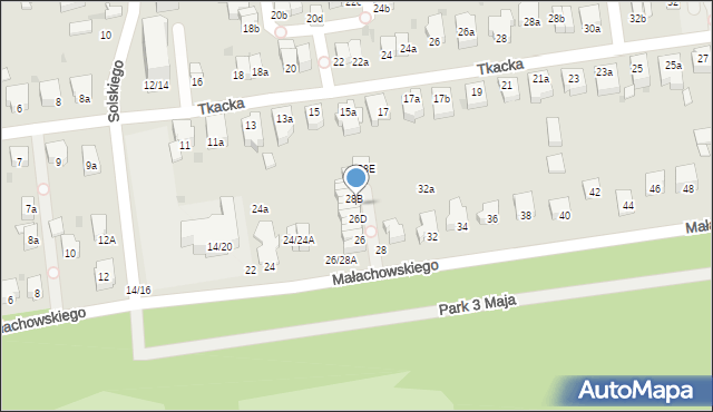 Łódź, Małachowskiego Stanisława, 28A, mapa Łodzi