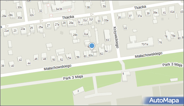 Łódź, Małachowskiego Stanisława, 60c, mapa Łodzi