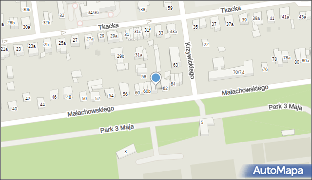 Łódź, Małachowskiego Stanisława, 60d, mapa Łodzi