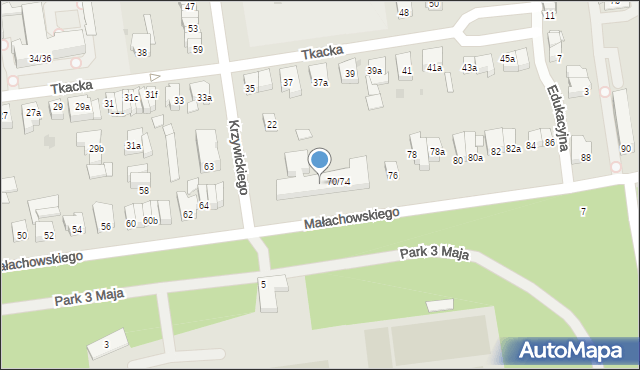 Łódź, Małachowskiego Stanisława, 74, mapa Łodzi