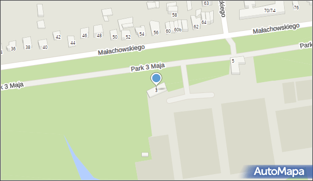 Łódź, Małachowskiego Stanisława, 3, mapa Łodzi