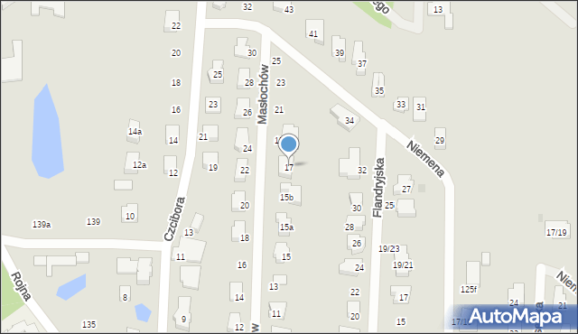 Łódź, Masłochów Lone i Lucjana, 17, mapa Łodzi