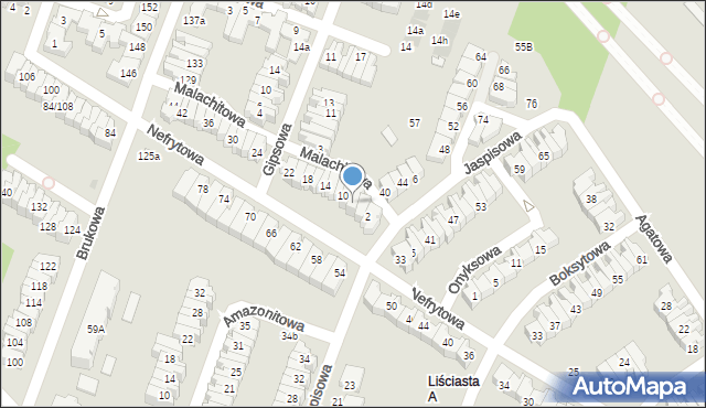 Łódź, Malachitowa, 8, mapa Łodzi