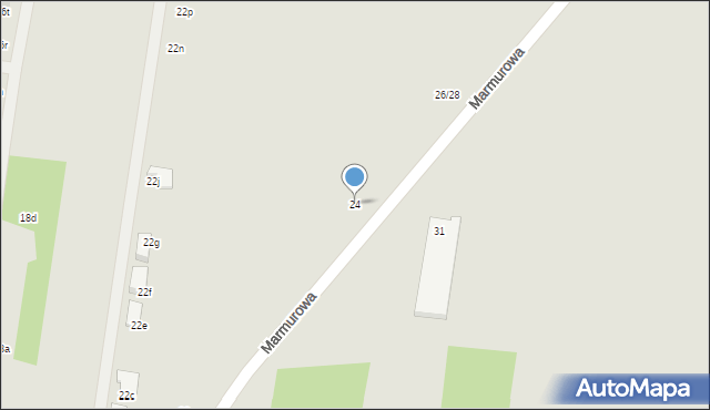 Łódź, Marmurowa, 24, mapa Łodzi