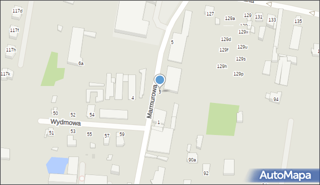 Łódź, Marmurowa, 3, mapa Łodzi