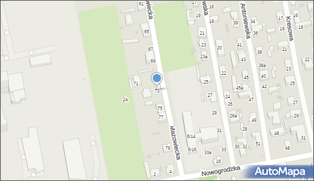 Łódź, Mazowiecka, 73, mapa Łodzi