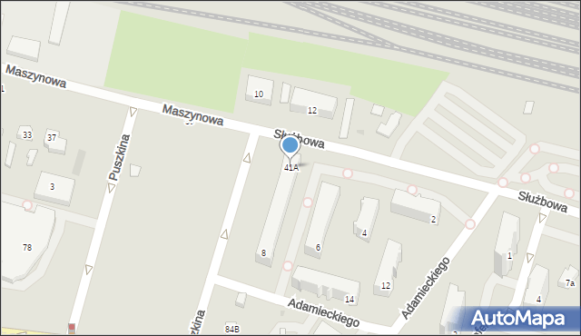 Łódź, Maszynowa, 41A, mapa Łodzi