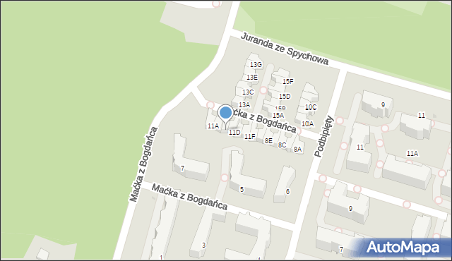 Łódź, Maćka z Bogdańca, 11C, mapa Łodzi