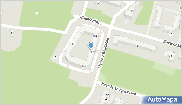 Łódź, Maćka z Bogdańca, 16, mapa Łodzi