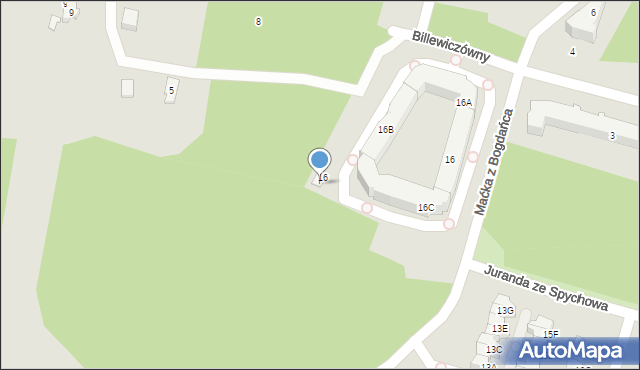 Łódź, Maćka z Bogdańca, 16D, mapa Łodzi