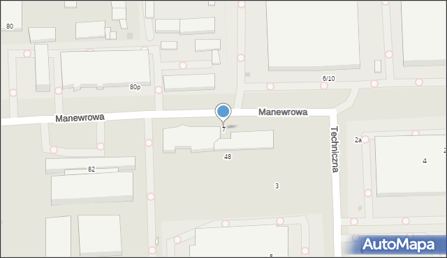 Łódź, Manewrowa, 7, mapa Łodzi