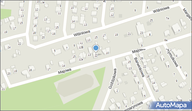 Łódź, Majowa, 12, mapa Łodzi
