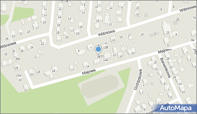 Łódź, Majowa, 15, mapa Łodzi