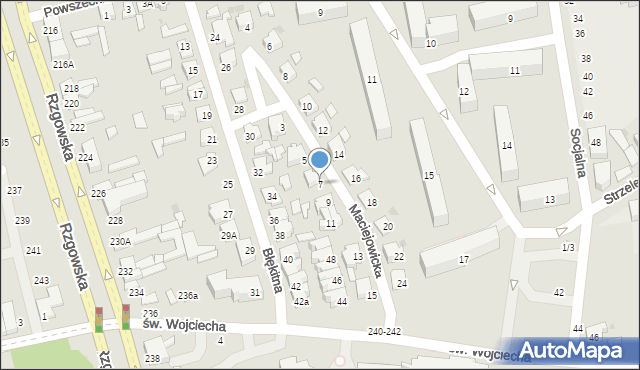 Łódź, Maciejowicka, 7, mapa Łodzi