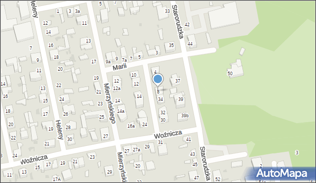 Łódź, Marii, 8, mapa Łodzi