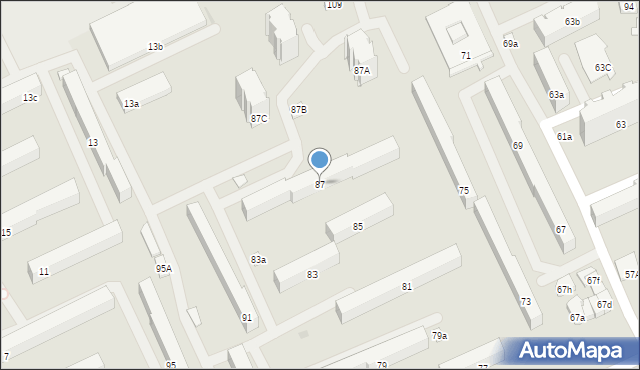 Łódź, Maratońska, 87, mapa Łodzi