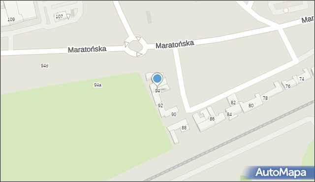Łódź, Maratońska, 94, mapa Łodzi