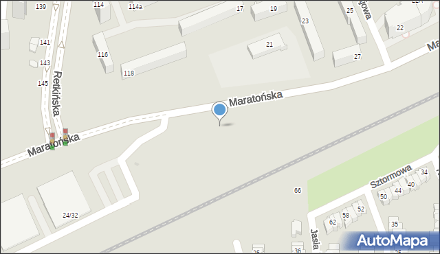 Łódź, Maratońska, 22, mapa Łodzi