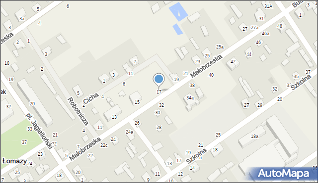 Łomazy, Małobrzeska, 17, mapa Łomazy
