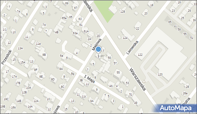 Łomianki, Majowa, 3, mapa Łomianki