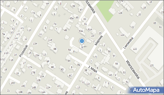 Łomianki, Majowa, 4, mapa Łomianki