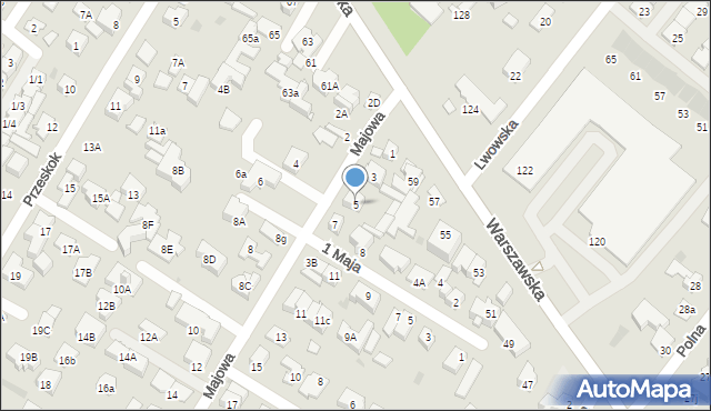Łomianki, Majowa, 5, mapa Łomianki