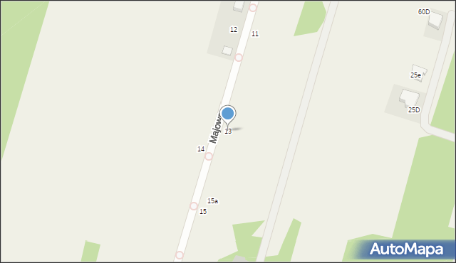 Łomna, Majowa, 13, mapa Łomna