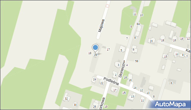 Łomna, Majowa, 19, mapa Łomna