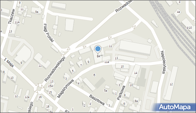 Łowicz, Magazynowa, 9A, mapa Łowicza