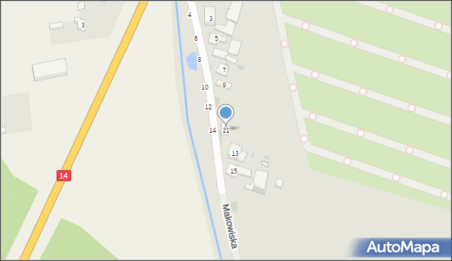 Łowicz, Makowiska, 11, mapa Łowicza