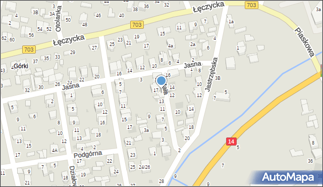 Łowicz, Mała, 15, mapa Łowicza