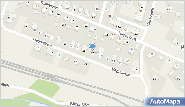 Lubicz Dolny, Magnoliowa, 27, mapa Lubicz Dolny