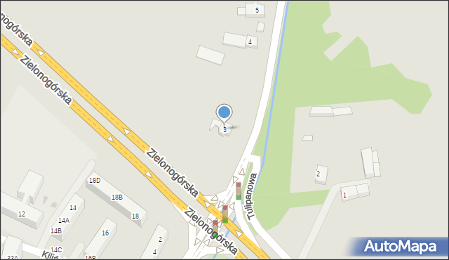 Lubin, Małomicka, 3, mapa Lubin