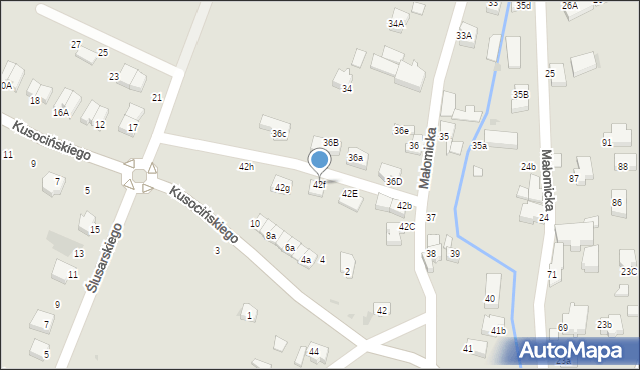 Lubin, Małomicka, 42f, mapa Lubin